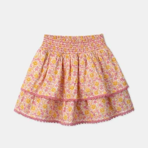Falda Floral con Volantes