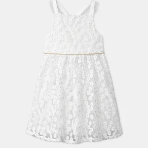 Vestido de Tul con Flores Bordadas