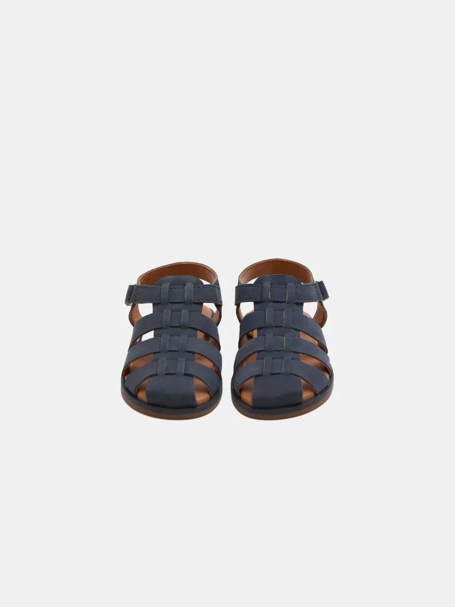 Sandalias de cuero azul marino para niños - Imagen 3