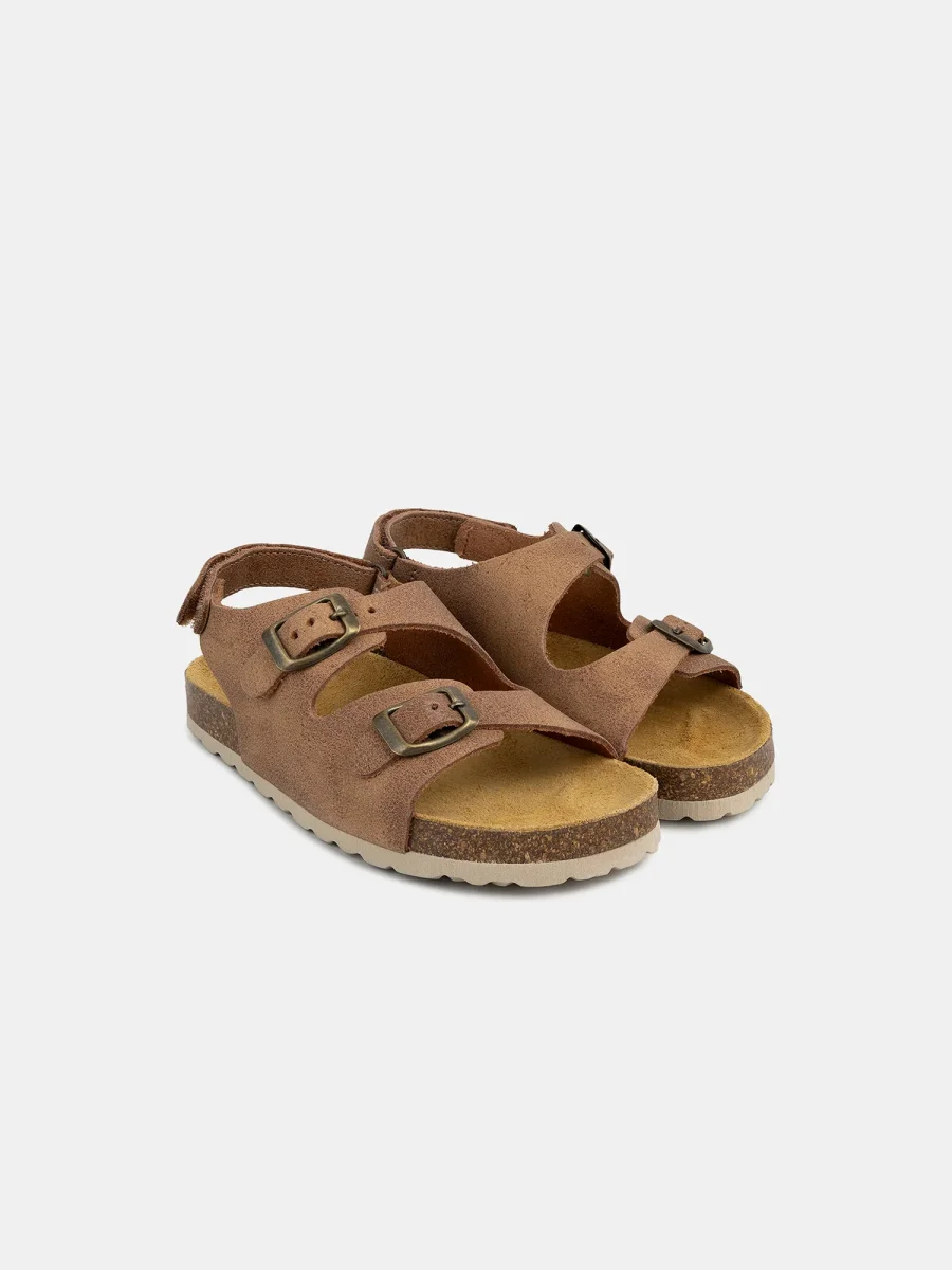 Sandalias de cuero marrón para niño