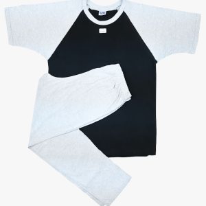 Pijama larga para hombre color gris con negro | 383 G | Tallas S,M,L,XL