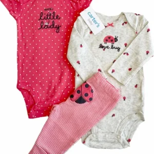 Conjunto Carters, Set Bebe 100% Algodón. 2 Bodys Pantalon