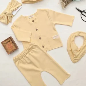 Conjunto twin set banana North Baby