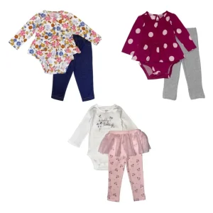 Set De 2 Piezas Carters. Conjunto Body Manga Larga, Pantalon
